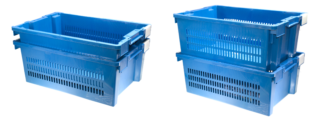 Stack and nest plastic crates