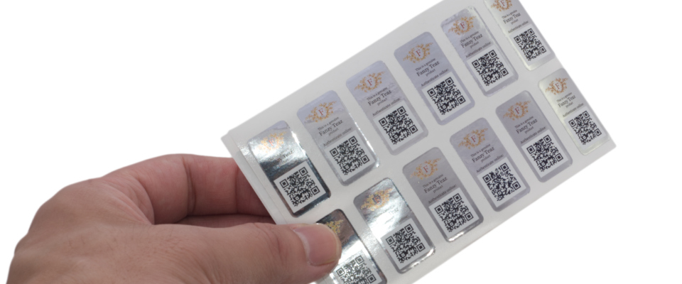 QR codes can be printed on labels, including security tamper evident labels.
