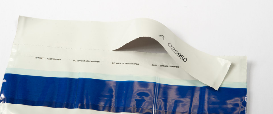 Some bags have perforated receipts that can be torn off for convenience.