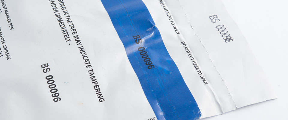 To further enhance integrity of the bag, our SCEC approved bags have corresponding serial numbers on the bag to prevent replacement of the tape if removed during tampering.
