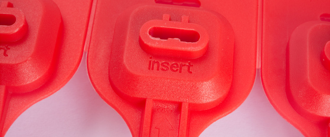 The insertion point is clearly embossed next to the entry hole to lower chance of mistakes during application