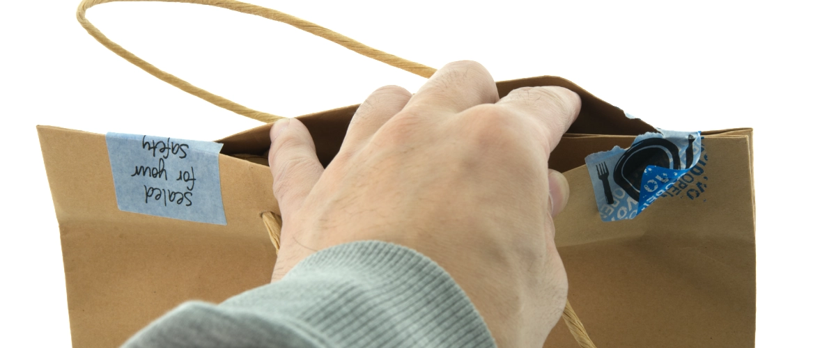 Great for delivery and takeaway bags.