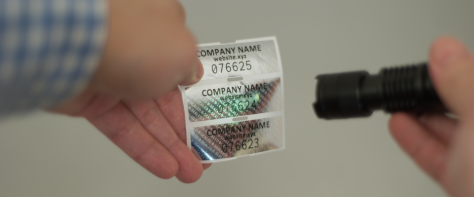 UV visible security marking labels.