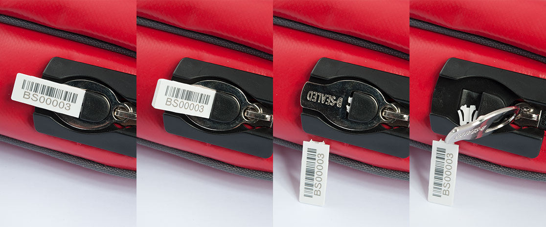 Removal of the ZipLock 2 seal is easy - snap the tag off, and the zipper puller comes free. Remove the locking arrow from the chamber and discard.